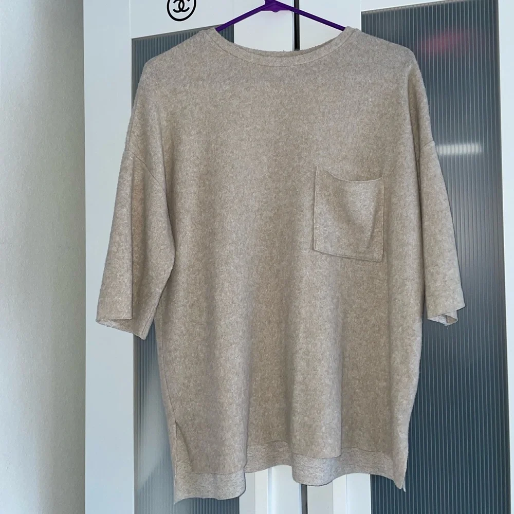 ZARA sweater 3/4 sleeves super soft beige